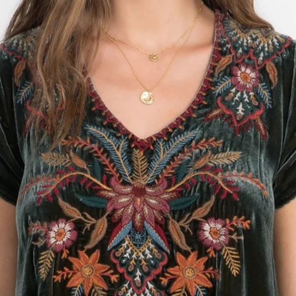 Johnny Was Aivita Velvet Drape Top - Picture 8 of 8